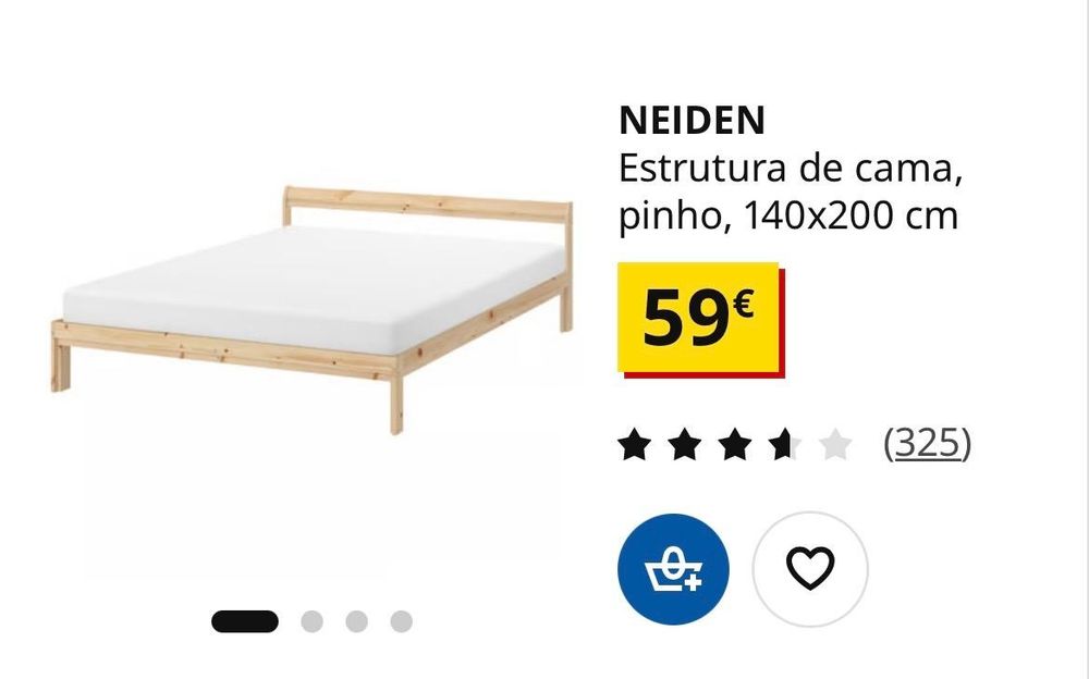 Cama de casal(IKEA) 1,40 x 200cm -  100€ com colchão