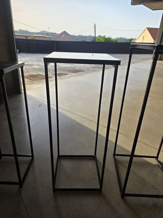 Conjunto de 3 suportes, mesa de apoio, consola em ferro