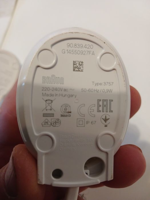 Зарядні пристрої для електричної зубної щітки Oral-B Braun, тип 3757