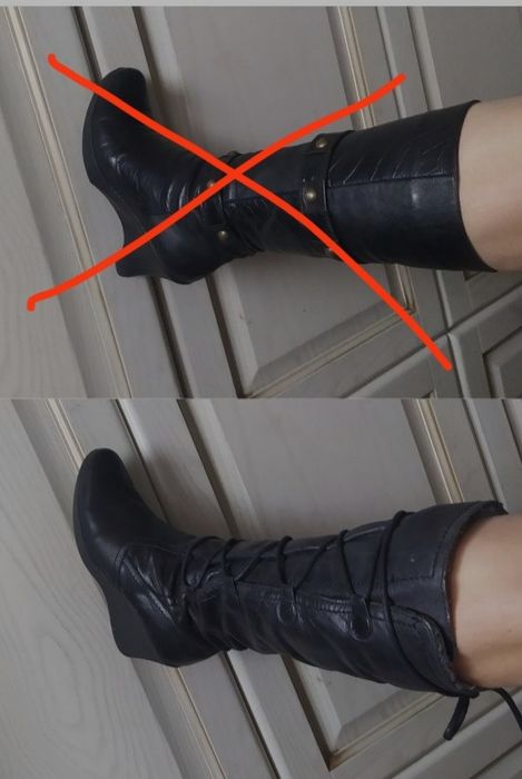 Шкіряні сапоги. Розмір 39. Дешево)