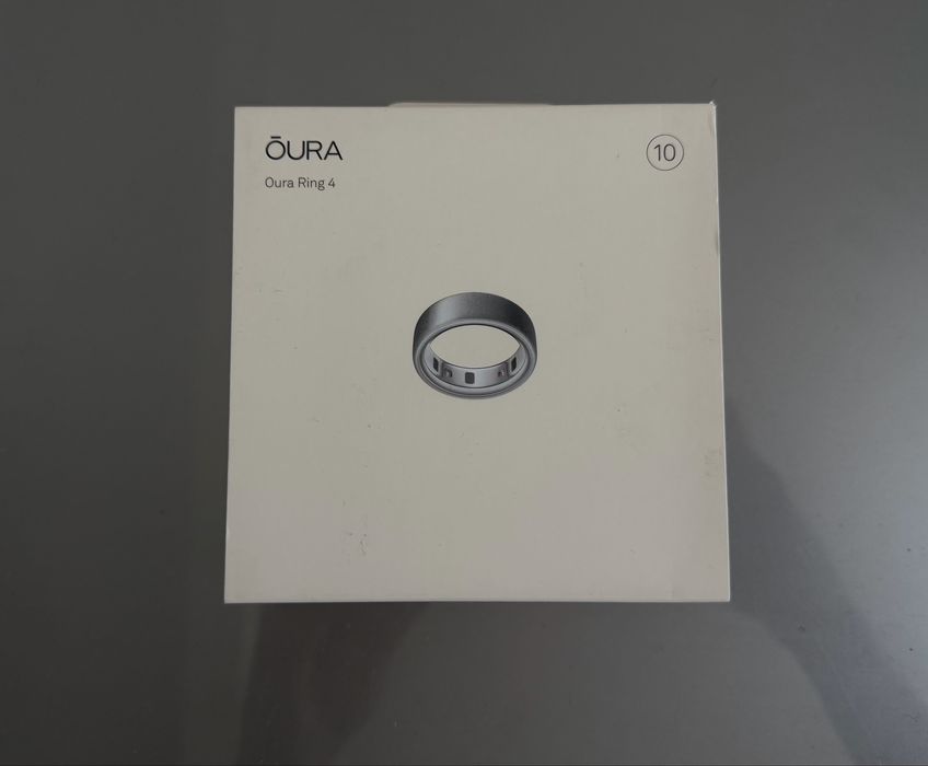 Oura Ring 4, Brushed Silver, Size 10