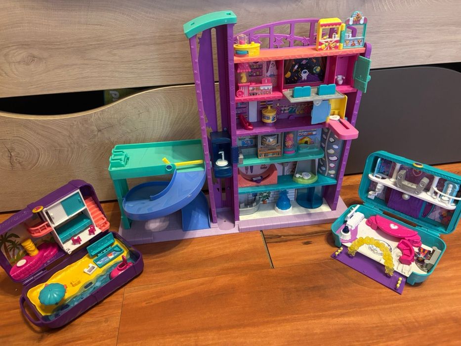 Zestaw Polly pocket zabawek i figurek centrum handlowe plus 2 zestawy