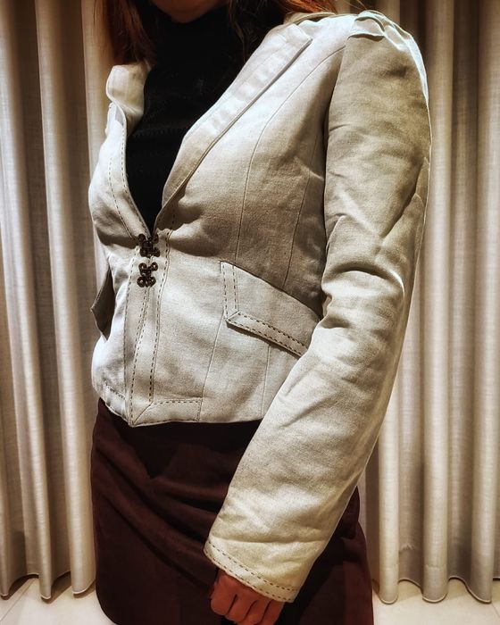 Casaco Vintage beje Mango