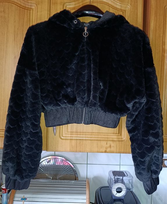 Bershka kurtka futerko miś -S