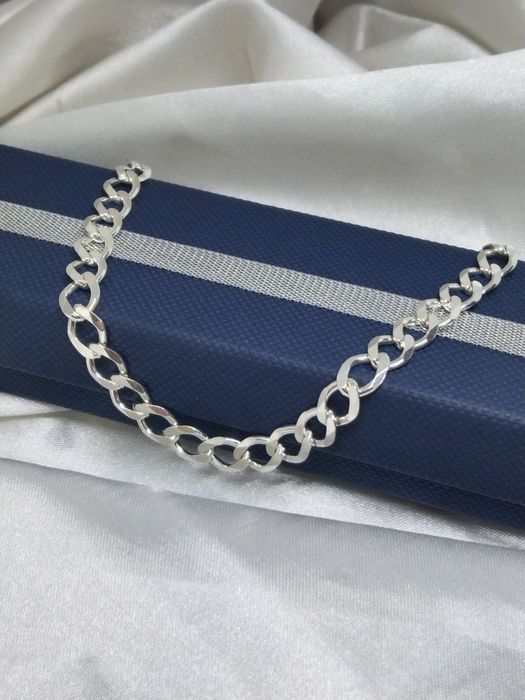 Srebrna bransoletka Pancerka, próba 925, długość 22 cm