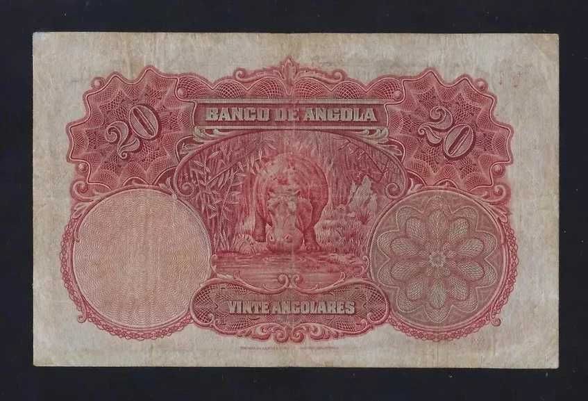 NOTA Portugal Angola 20 Angolares 1927 P-72 VF  RARE