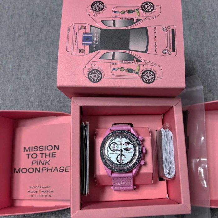 Omega SO33P100 - limitowana edycja Różowy Księżyc