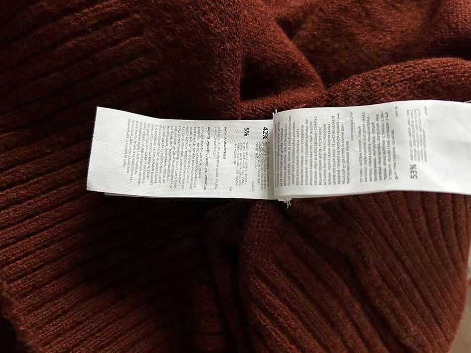 Nowy ceglany sweter damski z wełną na zimę oversize Reserved 42 XL