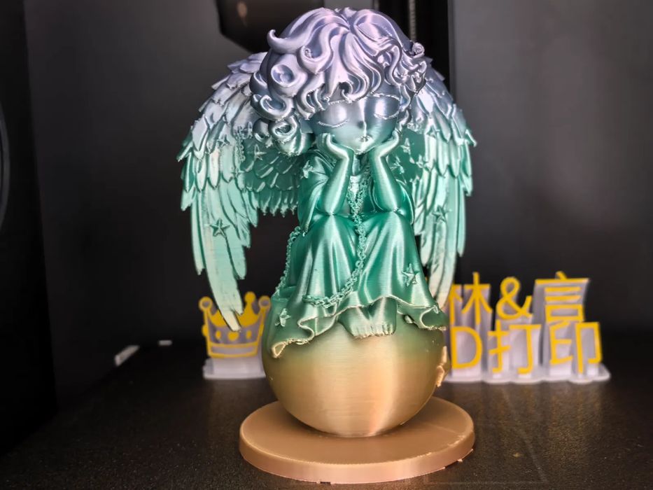Angel in Reflection with Closed Eyes