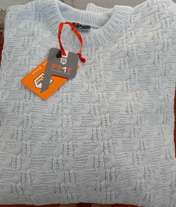 Мужской свитер с вязанным рисунком 46,50,52,56,58 ,60, 60/62  рр.