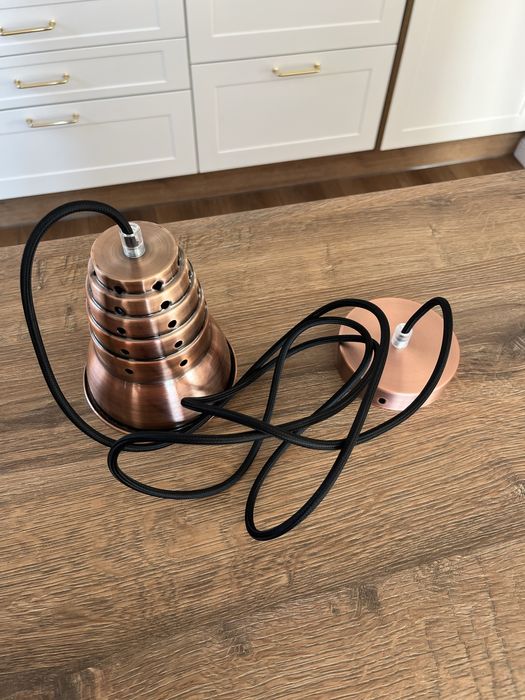 Lampa wisząca sufitowa miedziana