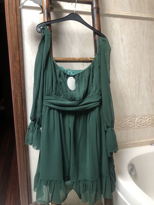 Vestido verde chiffon