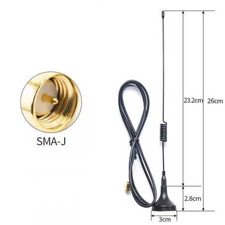 ••• Антена LoRa / GSM-900 / ISM 868-915 МГц 3-5 dBi з роз'ємом SMA Male | RG174 28.5 см для IoT та телеметрії для Meshtastic, MeshCore, Heltec V3