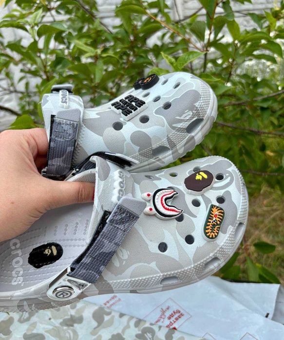 Крокси чоловічі Crocs x BAPE Classic Clog 39 розмір на стопу 24.5-25.1 см ТОР 2026