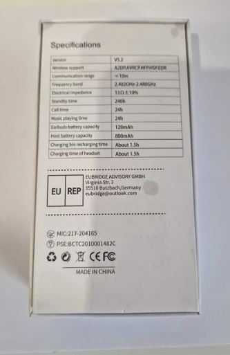 Bezprzewodowa słuchawka do rozmów Bluetooth-5.1