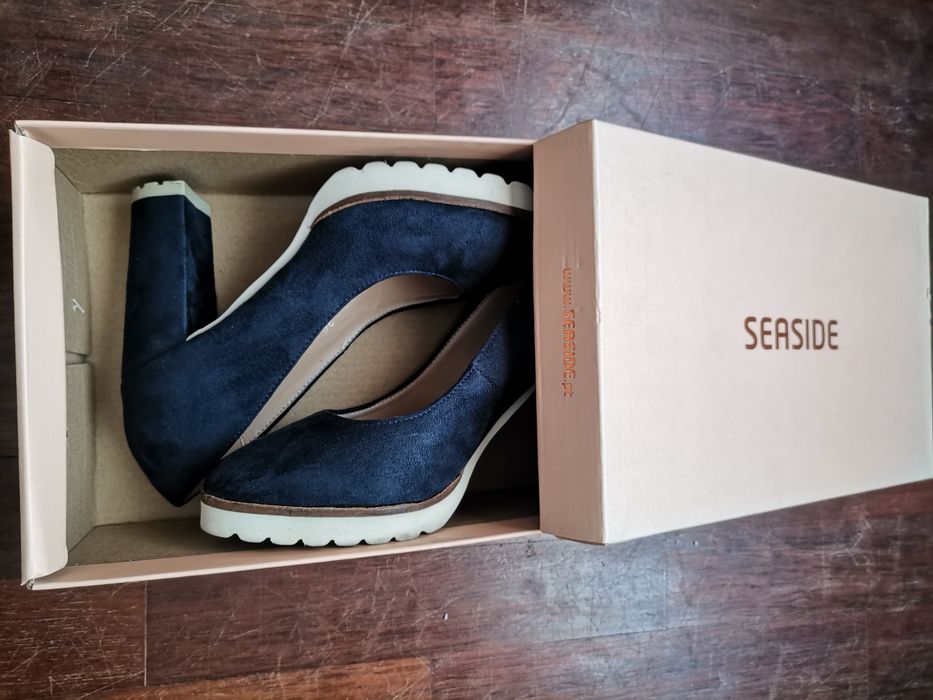 Sapatos camurça azuis senhora