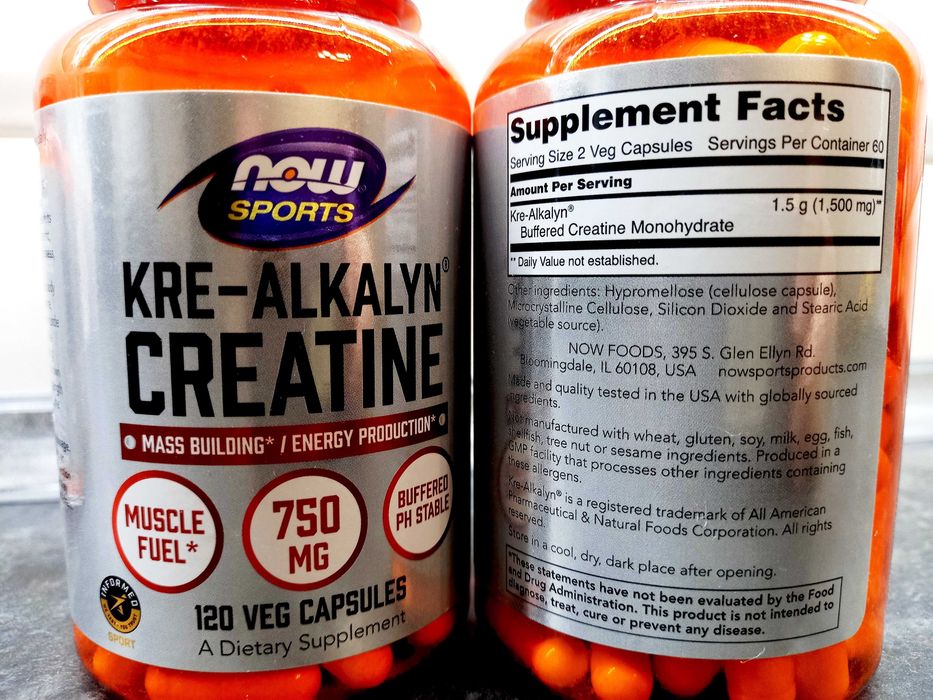 Now Foods, Kre-Alkalyn Creatine 750 мг (120 капс.), креатин