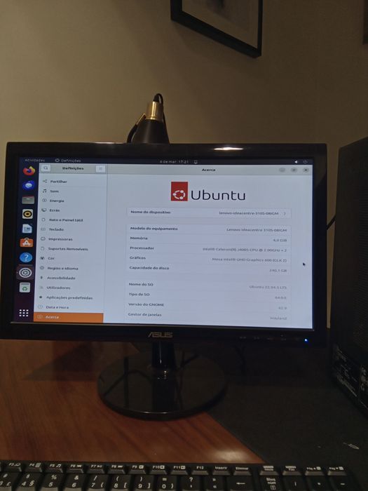 PC Lenovo SSD Rápido + Monitor ASUS | Wi-Fi | Ideal Trabalho / Estudo