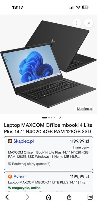 Laptop MaxCom Office mBook
