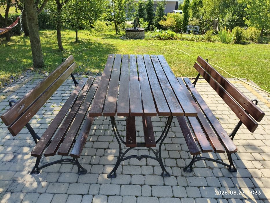 Zestaw mebli ogrodowych stół ławki taras