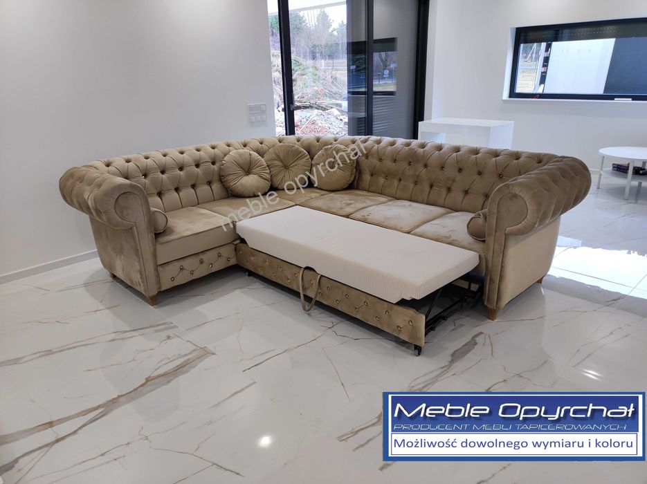PRODUCENT Naroznik chesterfield glamour  kryształki NR.12