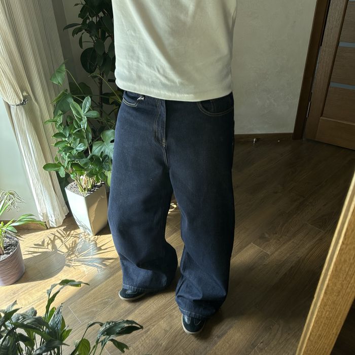 Raw Denim Wide Blue Baggy Jeans Сині Широкі Джинси Сирий Денім Racer Jaded London Skater y2k sk8 Bootcut Буткат Базові Штани Синие Opium опиум Джинсы