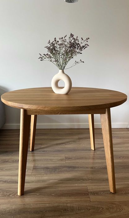 Drewniany stół okrągły,dębowy stół rozkładany, stół na wymiar,100% dąb