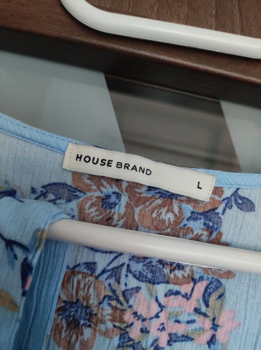 Letnia niebieska krótka sukienka w kwiaty House L 40