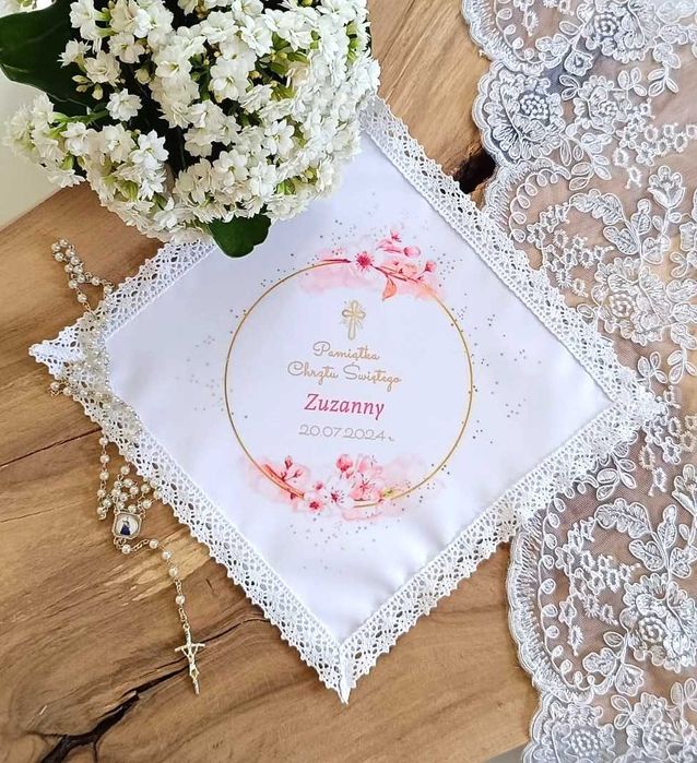 Kokarda Świeca do Chrztu z Szatką