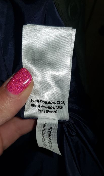 Фирменный пуховик, куртка Lacoste Оригинал