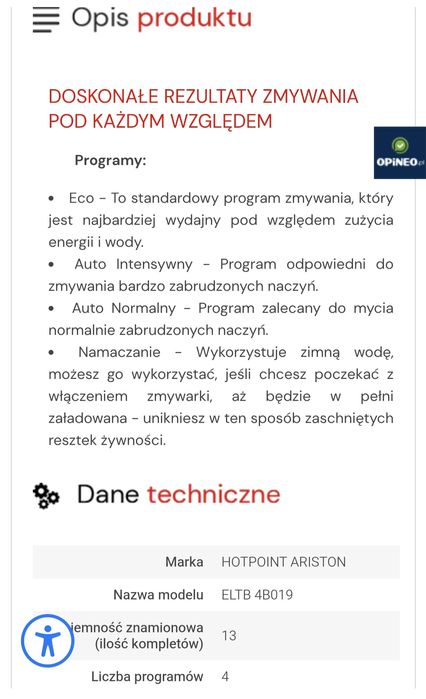 Zmywarka 60  do zabudowy Hotpoint Ariston