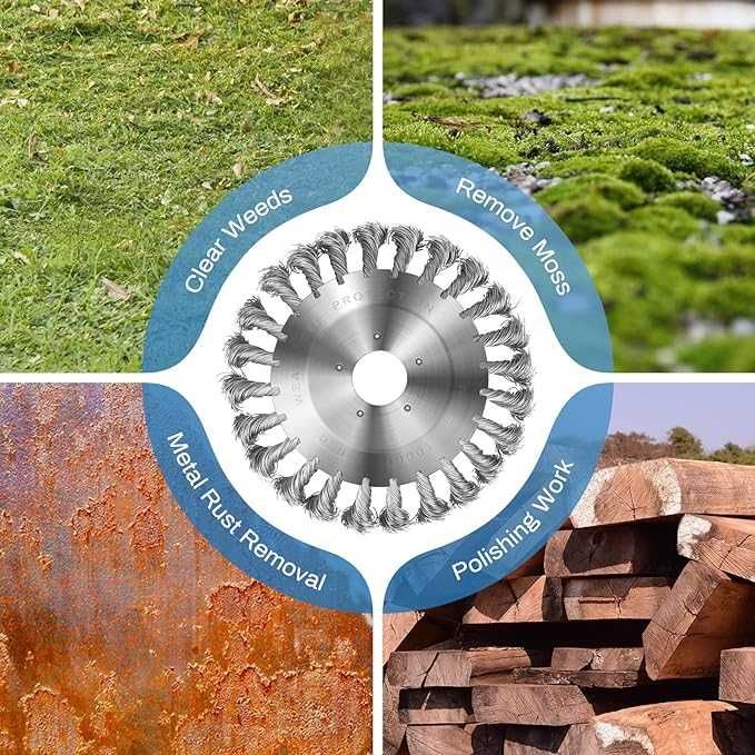 Szczotka druciana do usuwania chwastów nowa