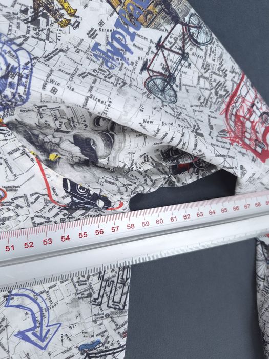 Desigual koszula wzorzysta print mapa grafika slim XL monogram