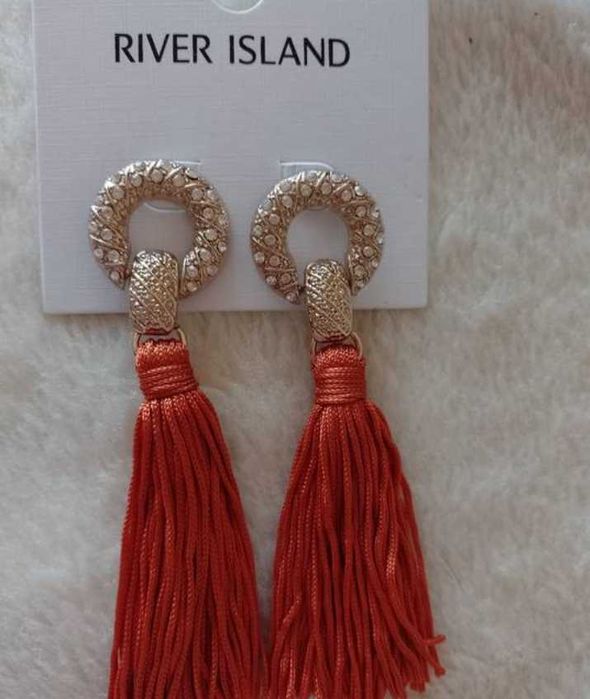 RIVER ISLAND/ Długie, Bogato zdobione kolczyki z Londynu, NOWE
