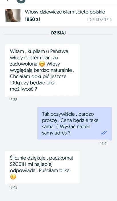 Wlosy dziewicze naturalne  50cm 100g , zalozenie