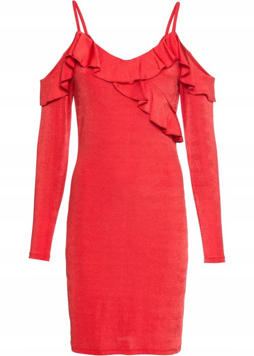 B.P.C Czerwona sukienka z dżerseju 40/42.