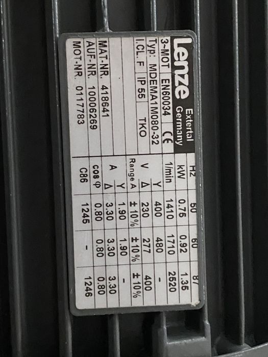 Motoreduktor lenze 0.75 kw