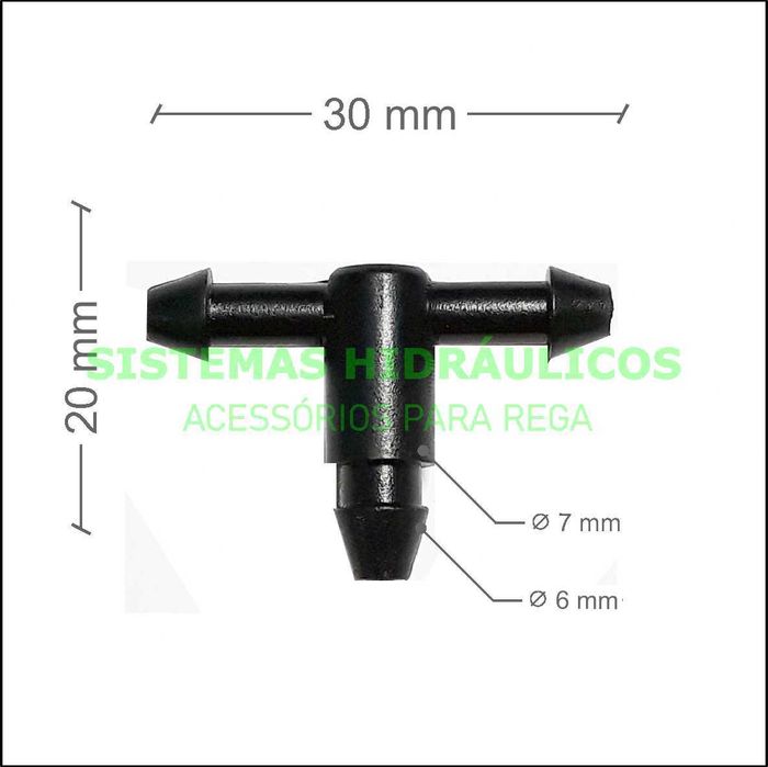 Conexão em T para microaspersores