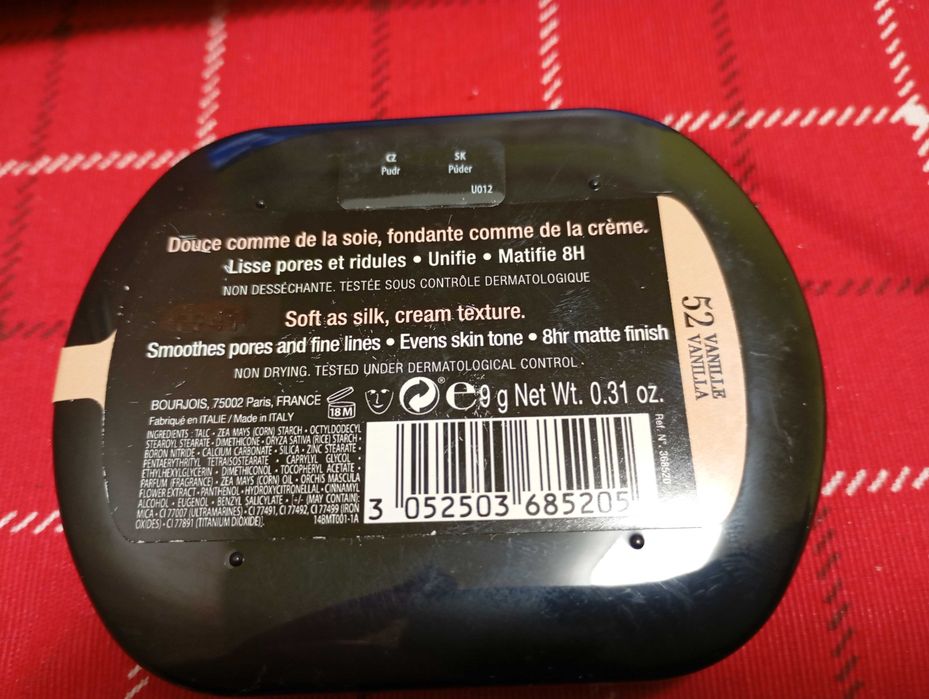 Bourjoi Silk Edition Compact Powder naturalny puder nr 52 Vanilla 9g