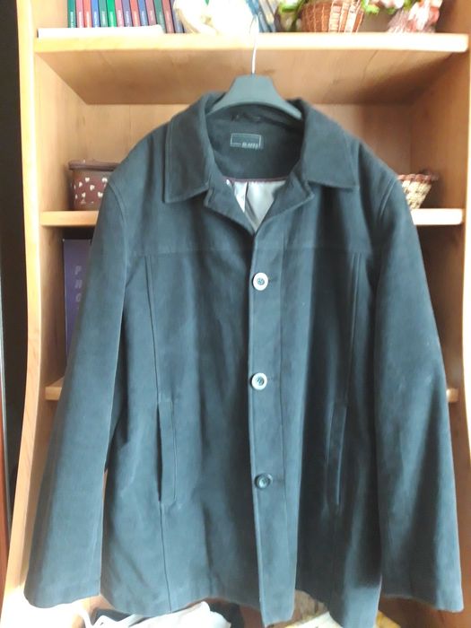 Czarny przejściowy plaszcz męski,  marynarka rozmiar M