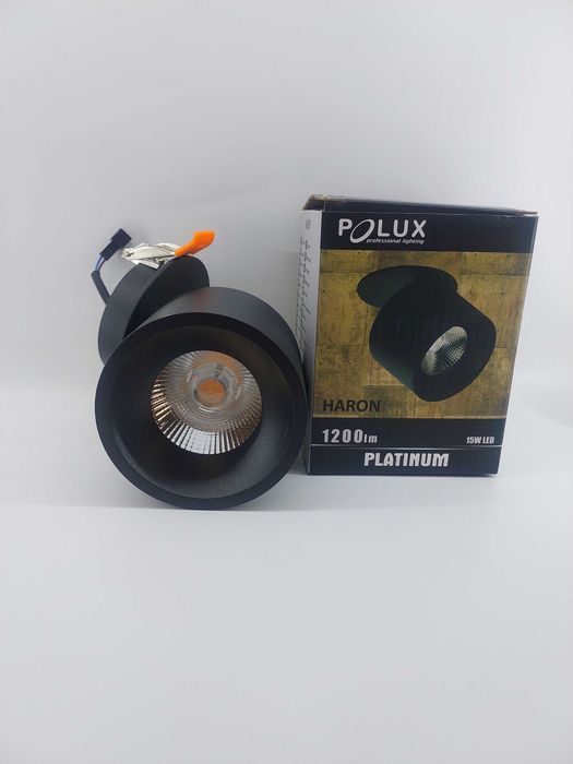 Oczko przegubowe oprawa podtykowa polux haron 15W LED czarna