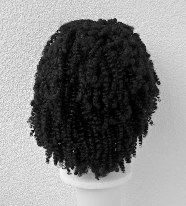 Lace Front czarna lokowana peruka na co dzień afro cosplay wig