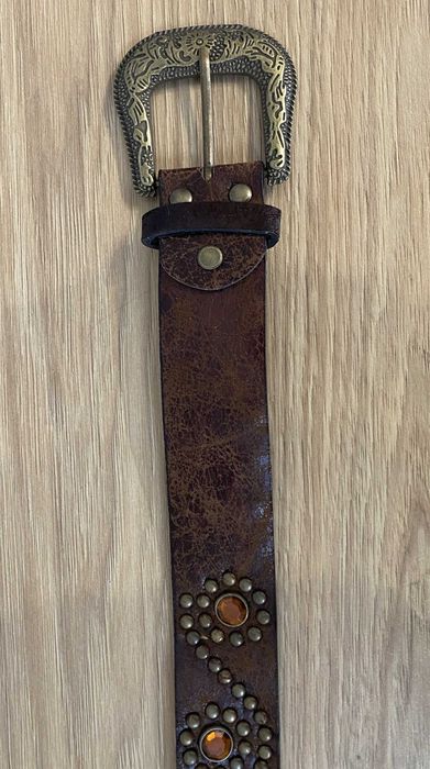 2. Nowy pasek damski - brązowy z kryształkami, 1 pasek = 5 zł