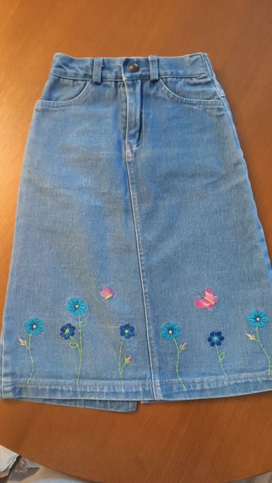 Джинсова юбка на худеньку дівчинку 7-8 років