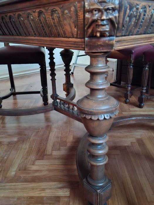 Stol Antyczny + 6 krzesel