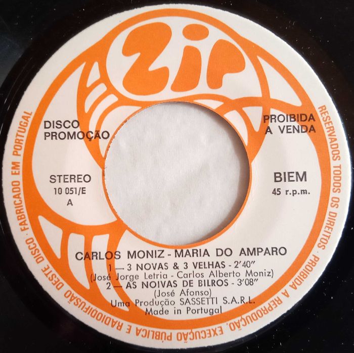 Carlos Alberto Moniz e Maria do Amparo - - - - - 3 Novas & 3 Velhas-EP