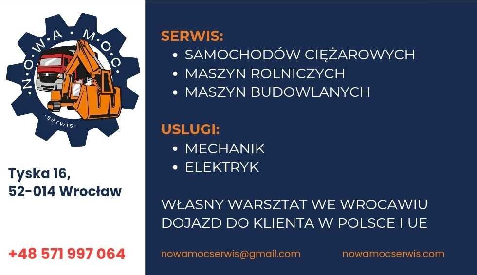 Naprawa ładowarek, koparek, betoniarek we Wrocławiu