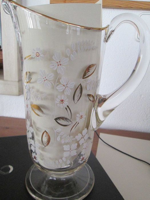 Hand-painted water pitcher - antique431394979326863361