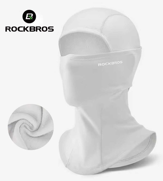 Термо балаклава ROCKBROS чорна хакі пудра салат вело маска підшоломник