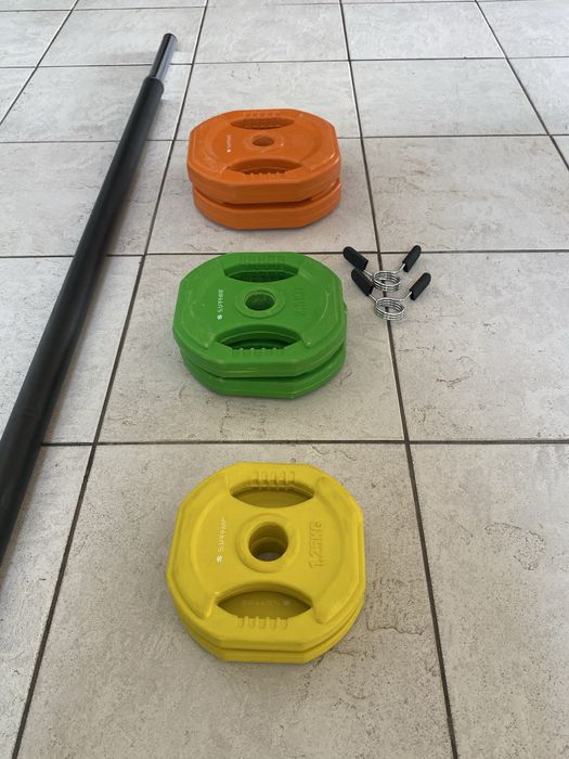 Zestaw sztanga fitness Body Pump SAPPHIRE + obciażenie 17,5 kg